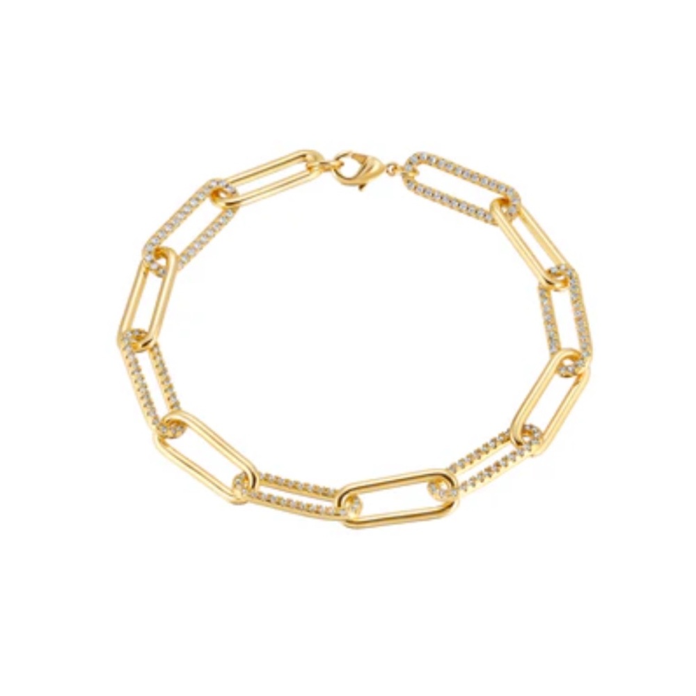 Lili Claspe Gold Paperclip Chain Bracelet 6”